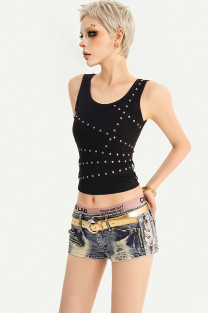 Studded Black Punk Vest