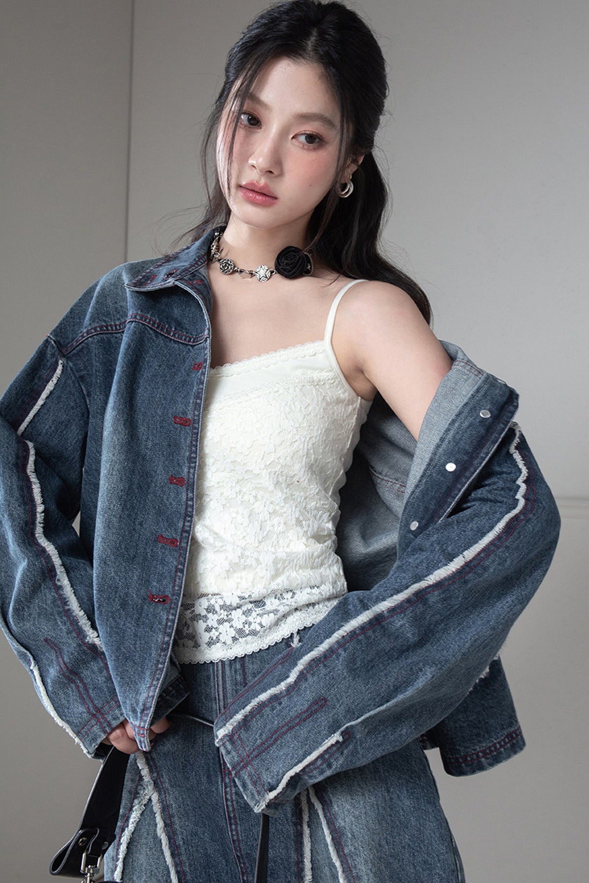 Knitted Lace Shadow Floral Camisole