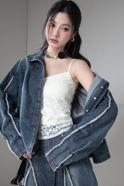 Knitted Lace Shadow Floral Camisole