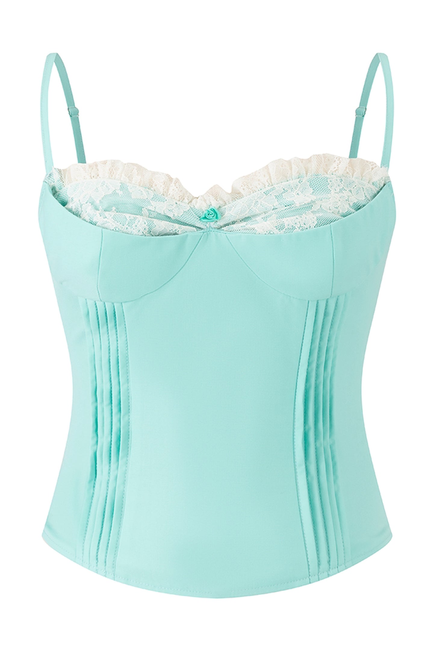 Mint Green Suspender Lace Fishtail Skirt Set-Up