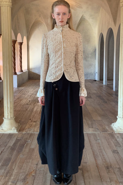Asymmetrical Button Wide-Leg Pants