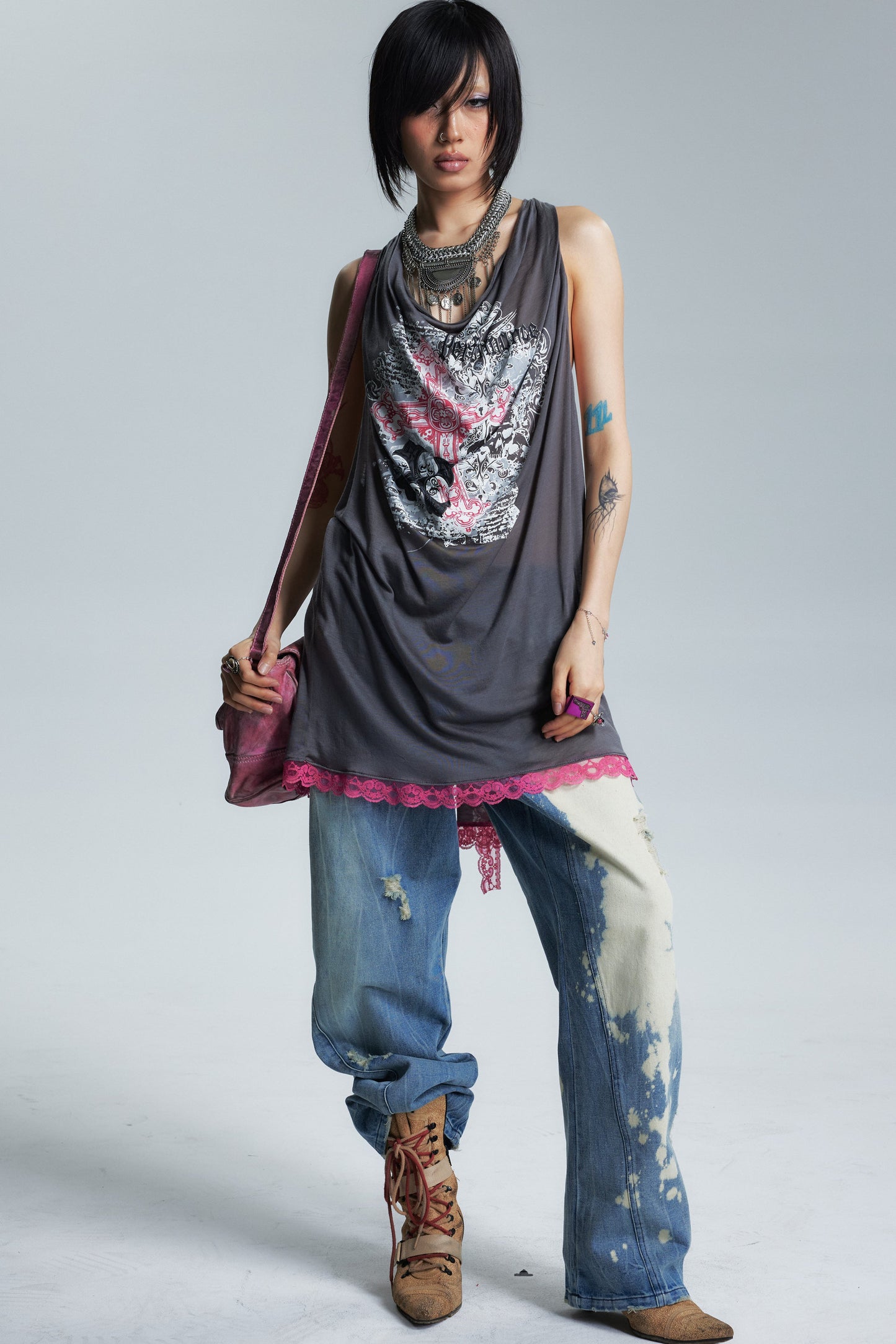 Transparent Swing Collar Camisole Top