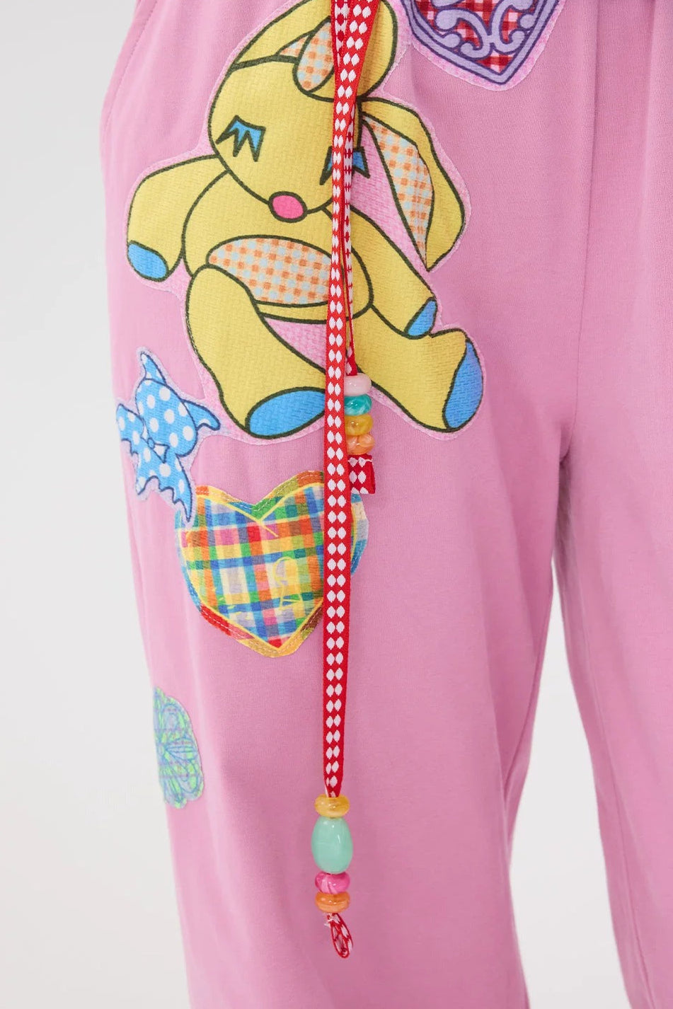 Pantalon de jogging rose à empiècements