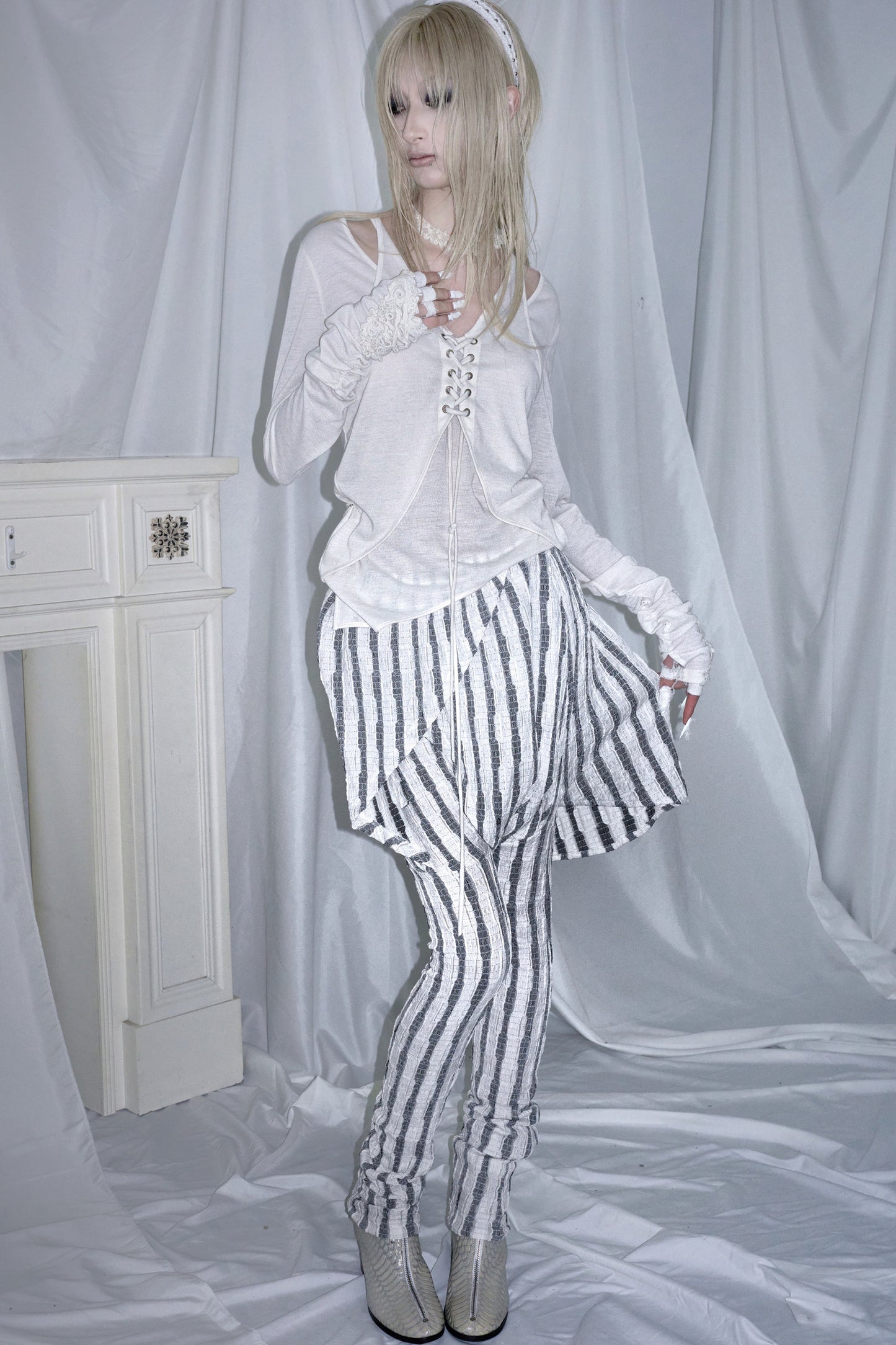 Leggings gonna a righe medievali