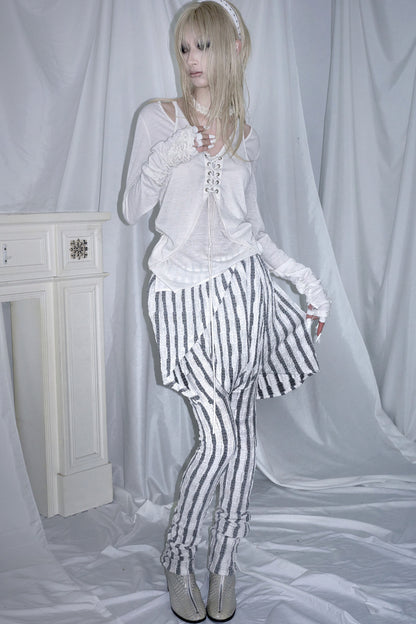 Leggings gonna a righe medievali