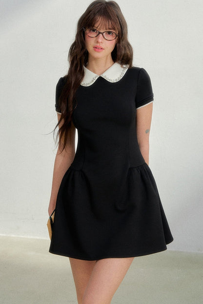 Retro Rhinestone Air Layer Dress