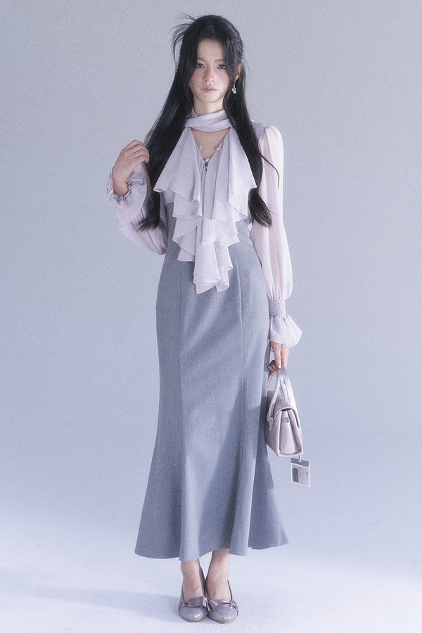 High-Waisted Ruffle Mermaid Dress