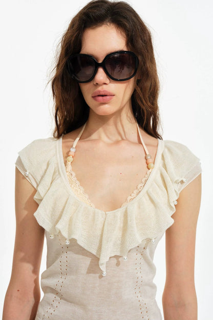 Vintage French Lace Halter Top