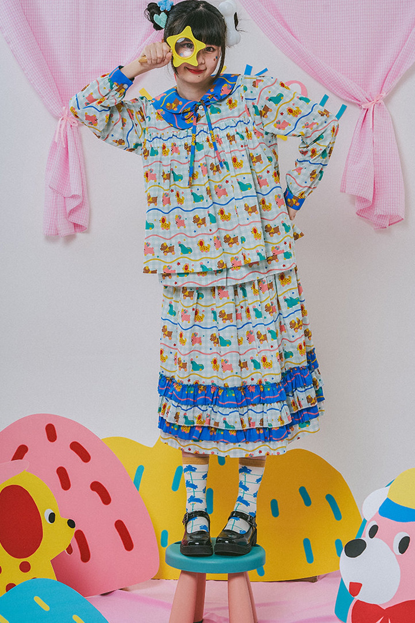 Japanese Style Floral Print Vest