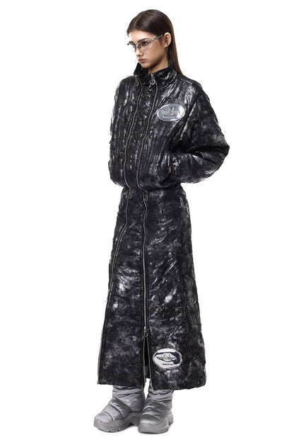 Y2K Space Black Silver Double Zipper Jacket