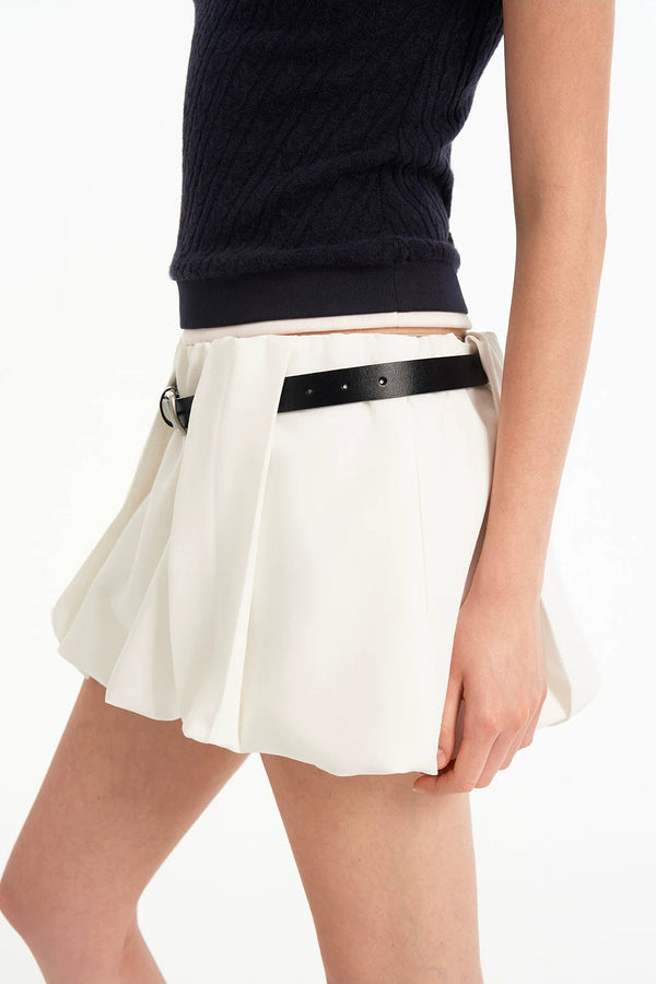 Three-Dimensional Flower Pleated Skirt