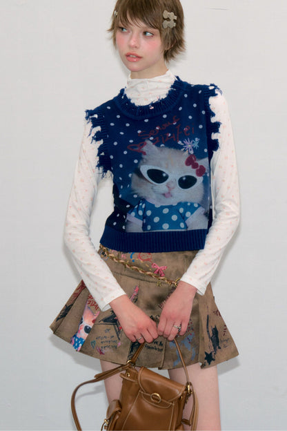 Starry Sky Cat Print Vest