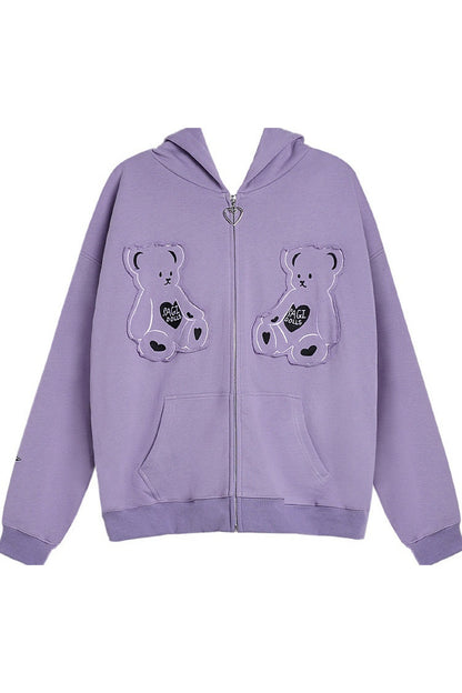 Purple Bear Hooded Sweatshirt
