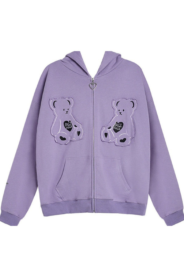 Purple Bear Hooded Sweatshirt