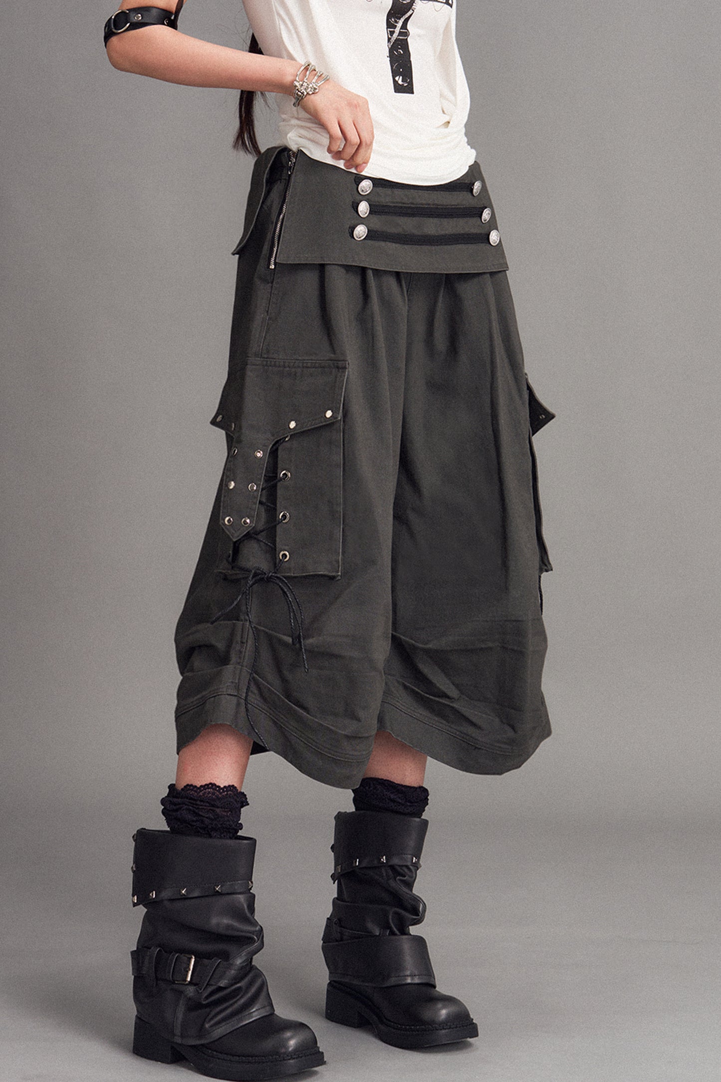 Palace pantaloni punk effetto consumato