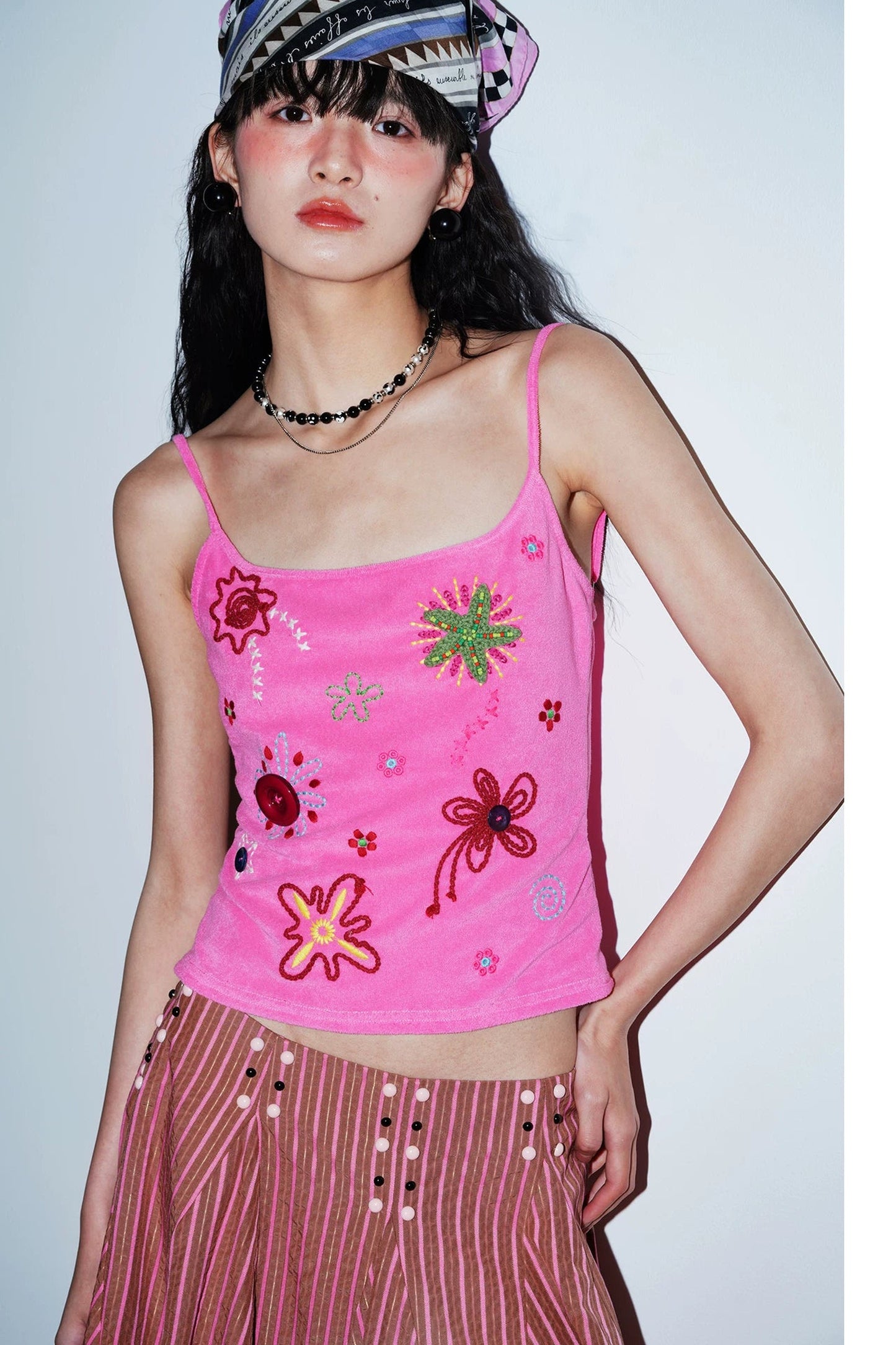 Colorful Rope Embroidery Camisole