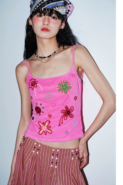 Colorful Rope Embroidery Camisole