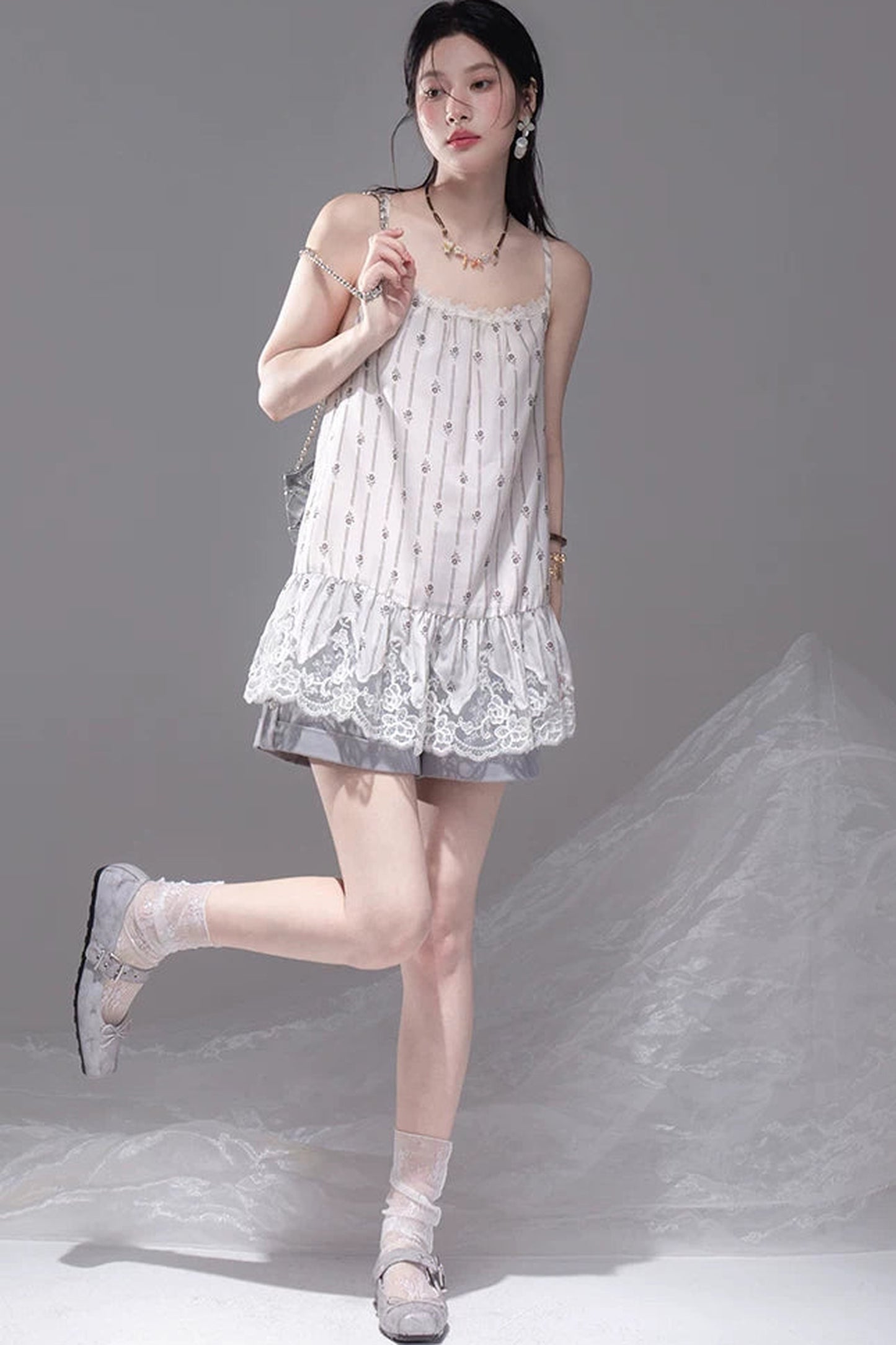 Vanilla Apricot Embroidered Camisole Set-Up