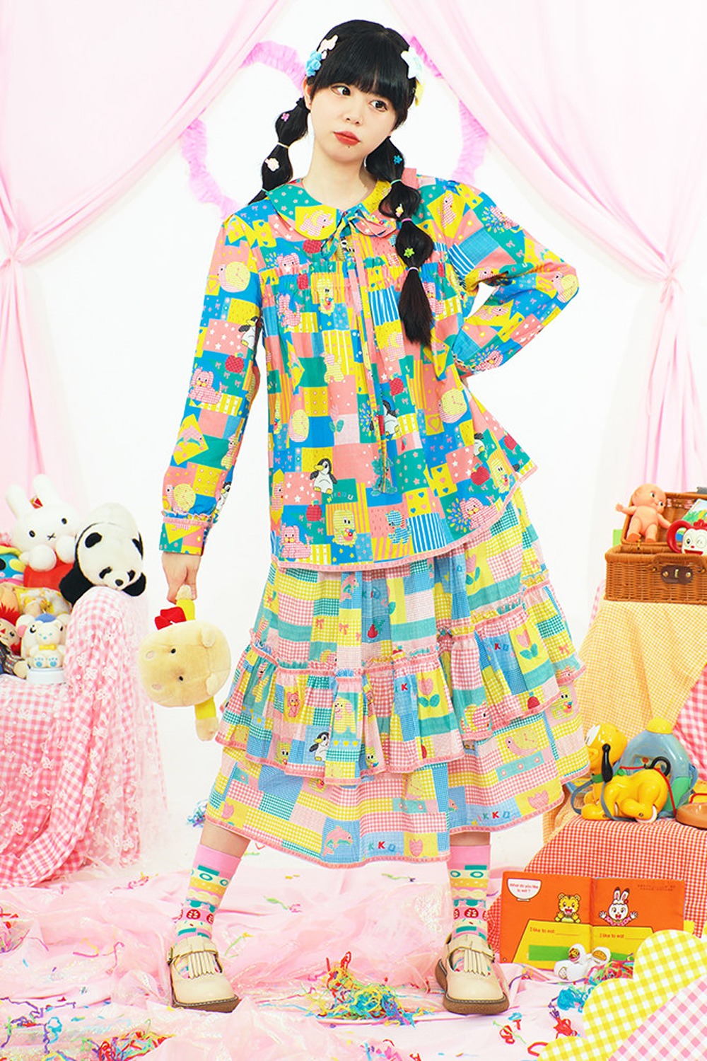 Jupe imprimée de style japonais