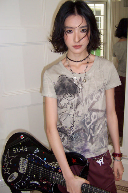 Sleepy Cropped T-Shirt