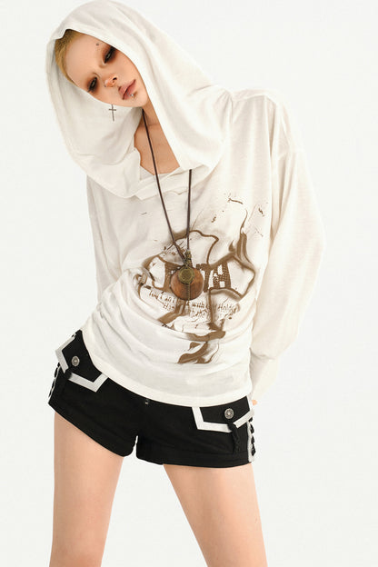 Wasteland Style Hooded Long Sleeve T-Shirt
