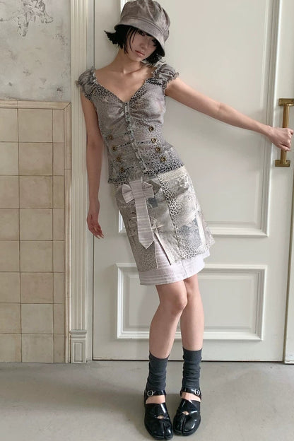 Floral Leopard Vintage Top
