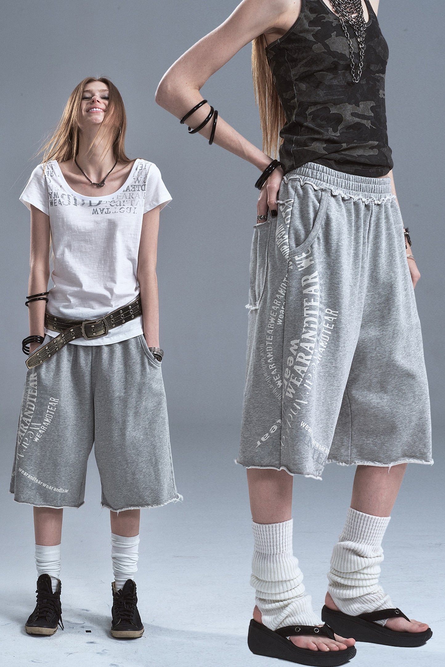 Silver Letter Terry Sweatpants