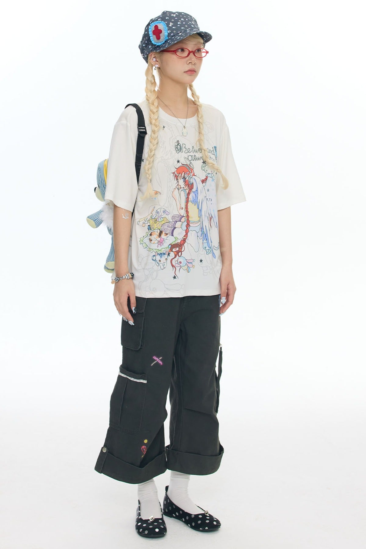 Two-Tone Frog Illustration T-Shirt