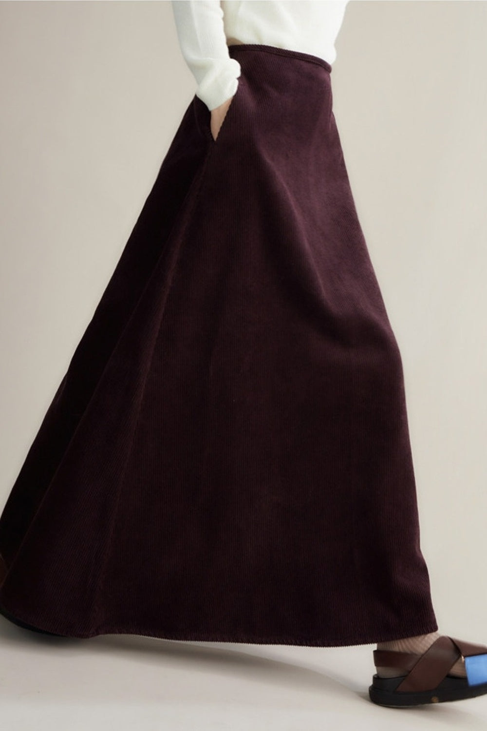 Retro Corduroy A-Line Skirt
