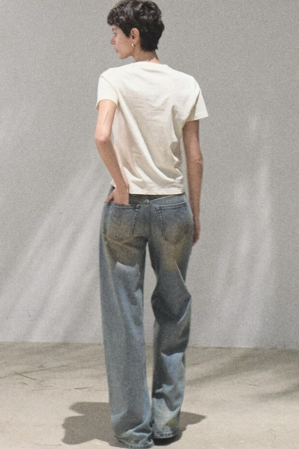 Vintage Hand-Painted Wide Leg Jeans Set