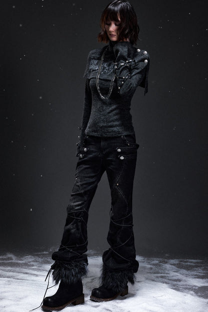 Punk Palace Lace-Up Flared Jeans