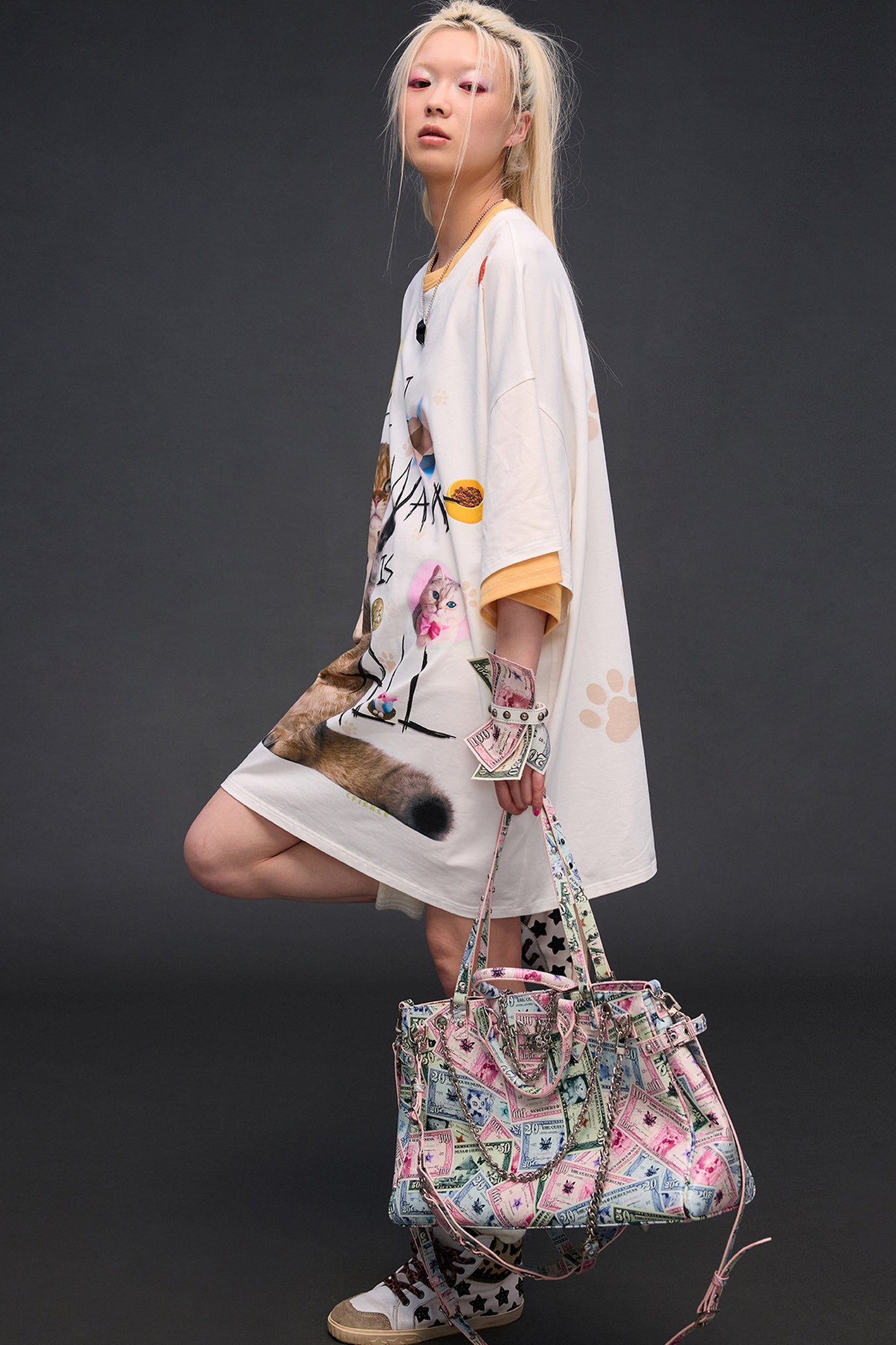 Money Print Crossbody Handbag
