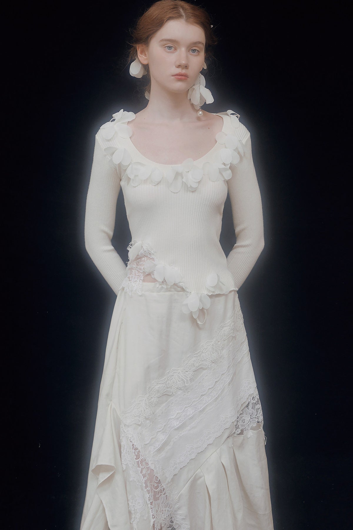 Mid-Length Lace Patchwork Skirt