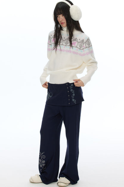 Batwing Sleeve Fair Isle Sweater
