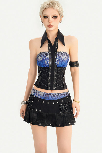 Rivet Star Pleated Skirt