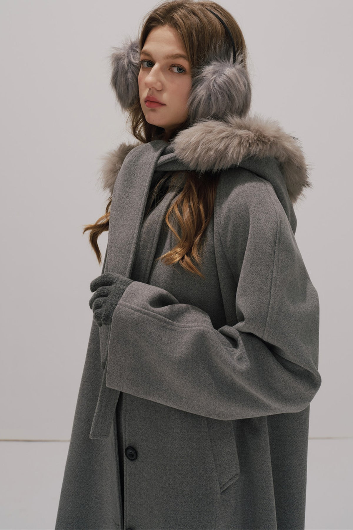 Fur Collar Wool Coat