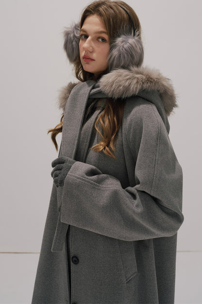 Fur Collar Wool Coat