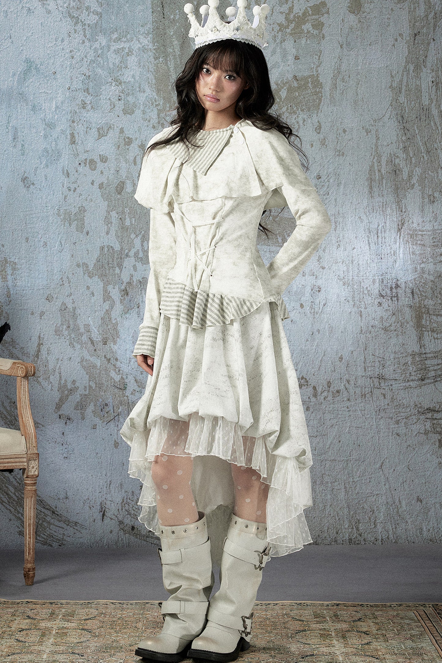 Light Lace Asymmetrical Skirt