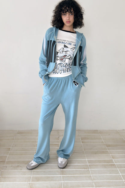 Letter Print Color-Block Hooded Jacket