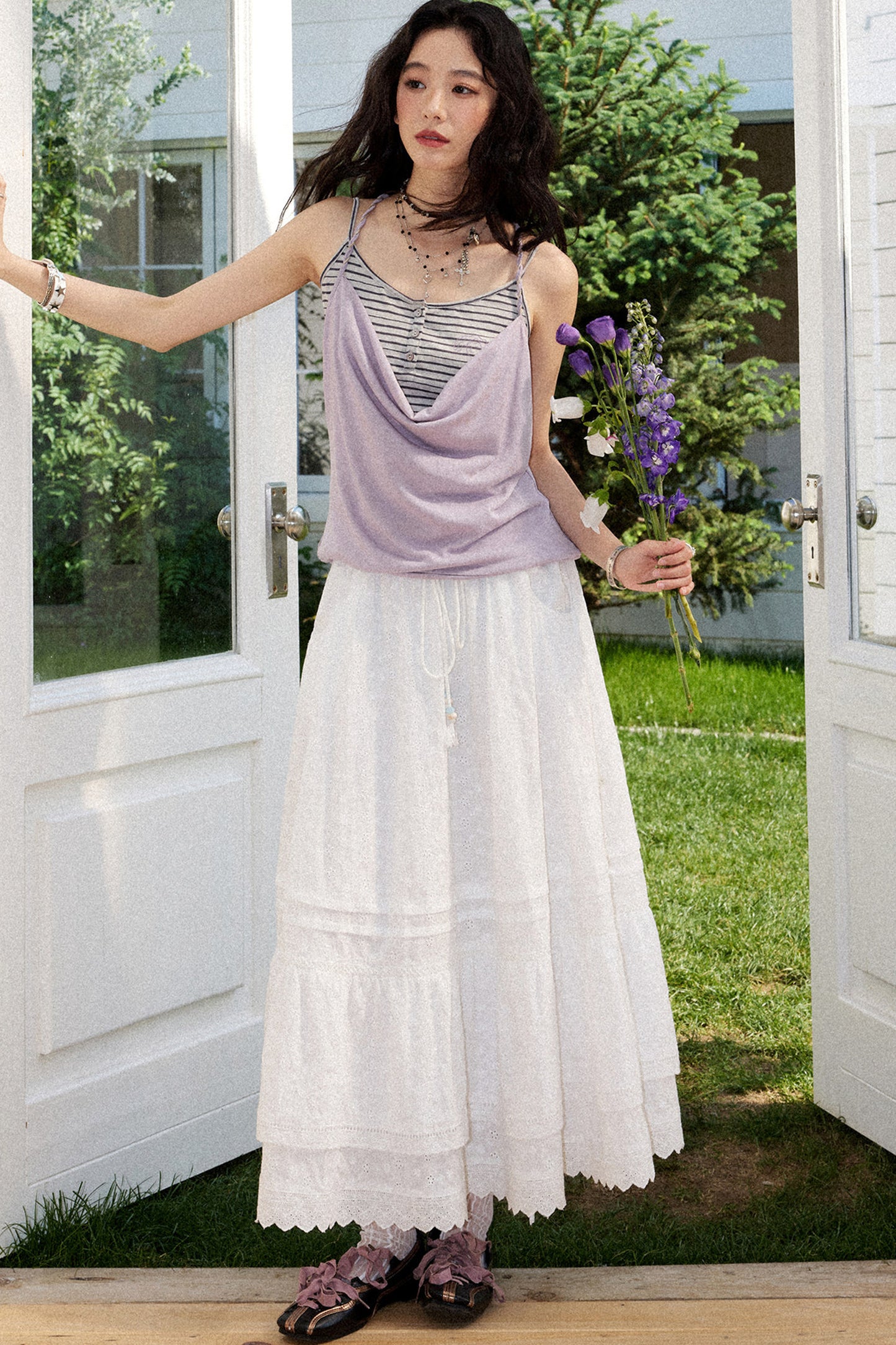 Waltz Patchwork A-Line Skirt
