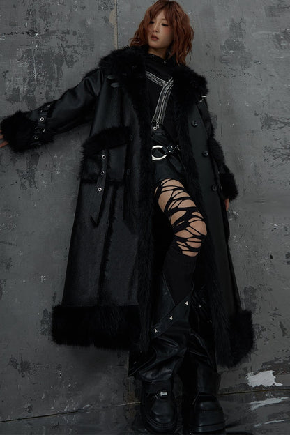 Dark Punk Heavy Industry Faux Fur Coat