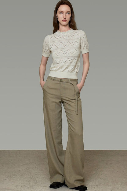 High-Waisted Casual Pants