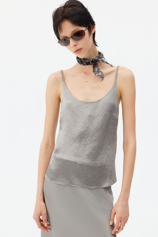 Thin Strap Satin Camisole and Mermaid Skirt Set-Up