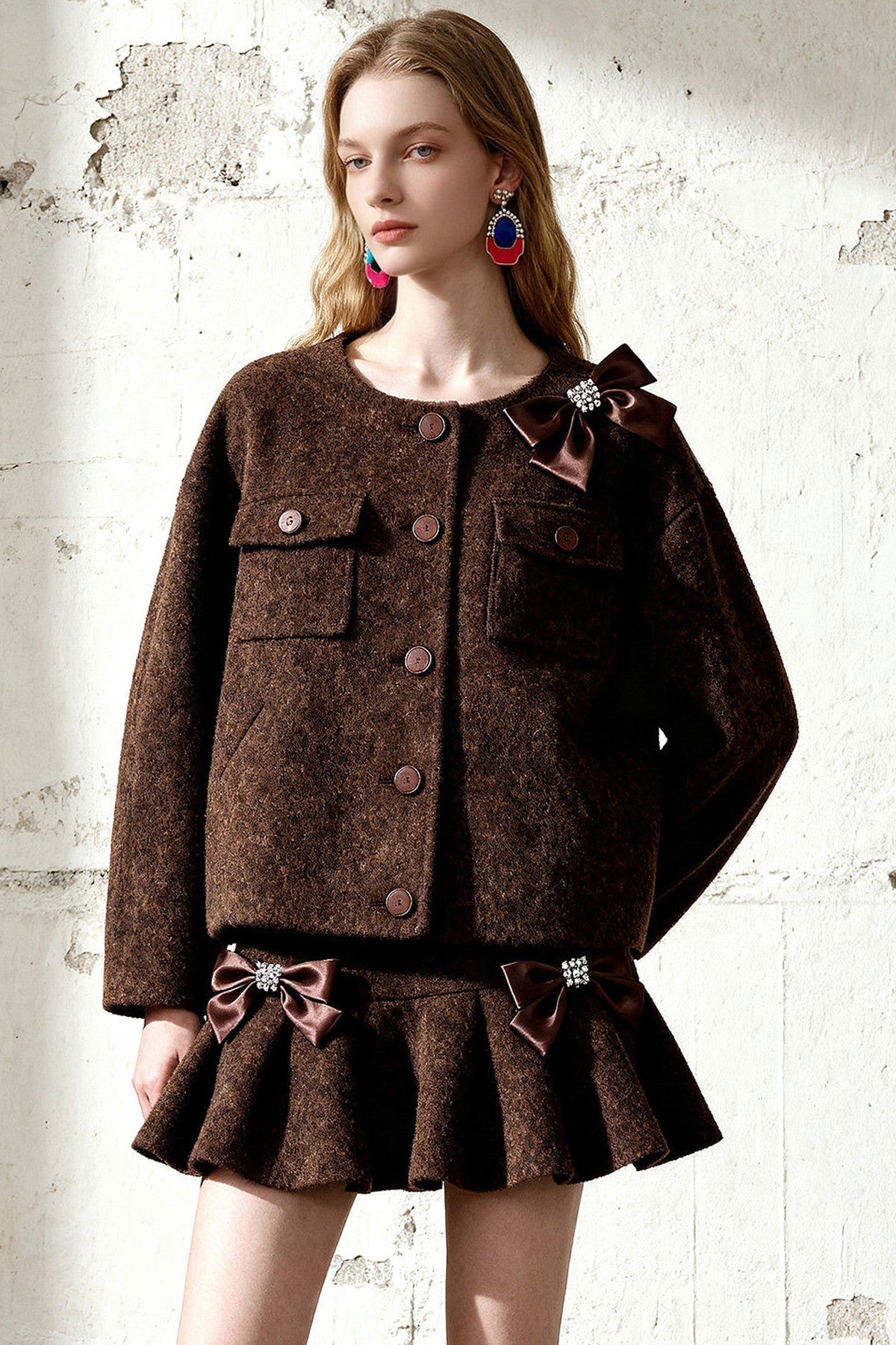 Short Jacket and Ruffled Skirt Set