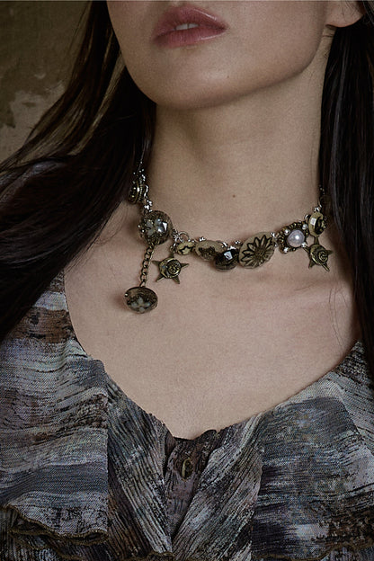 Retro Punk Distressed Necklace