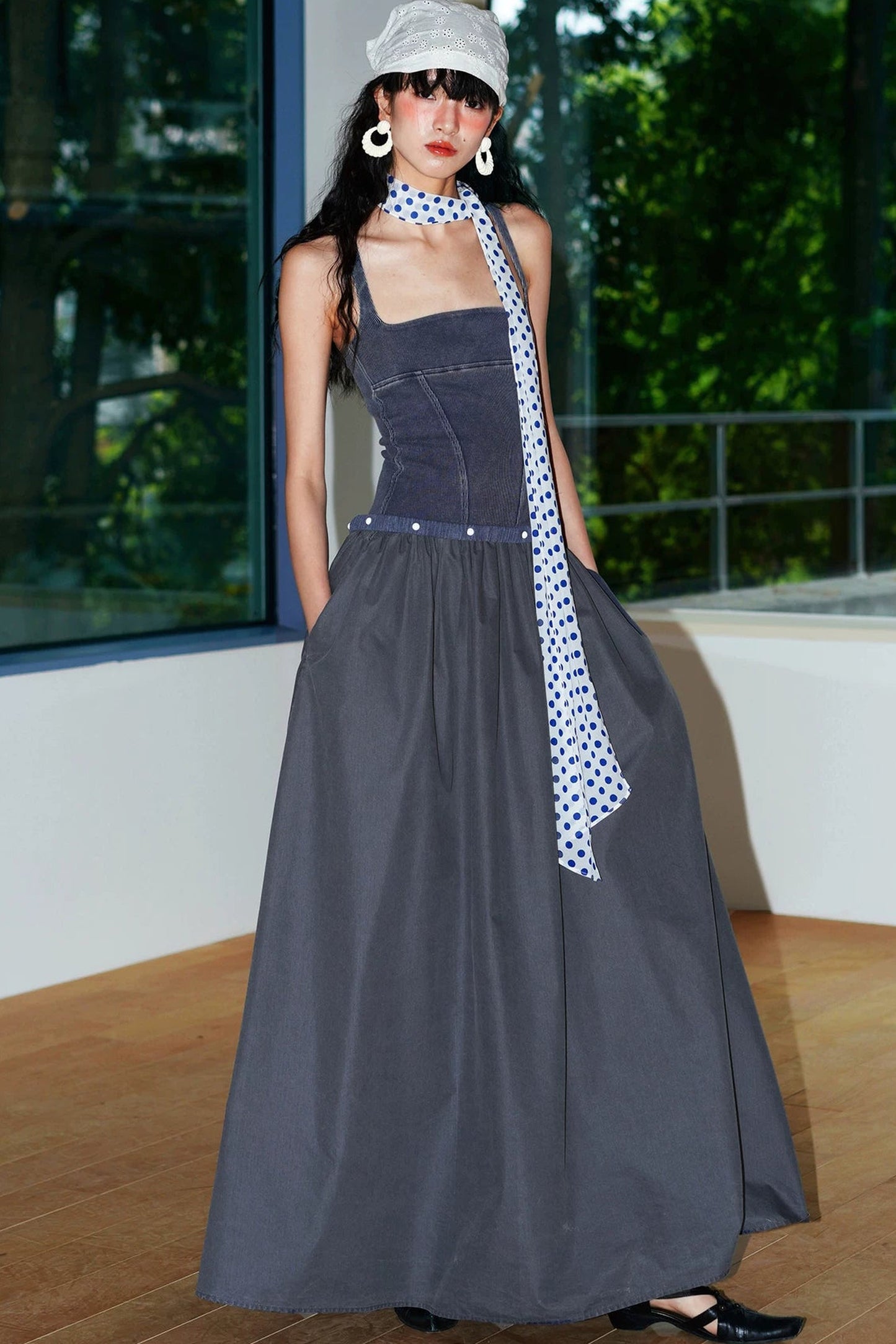 Distressed Washed Cotton Dress