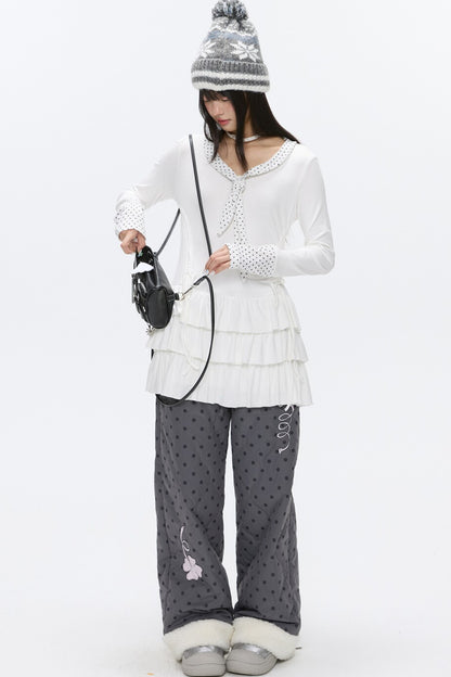 Tie Star Dot Multi-Layered Dress