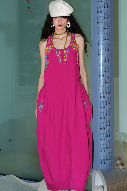 Heavy Beaded Cotton Dress