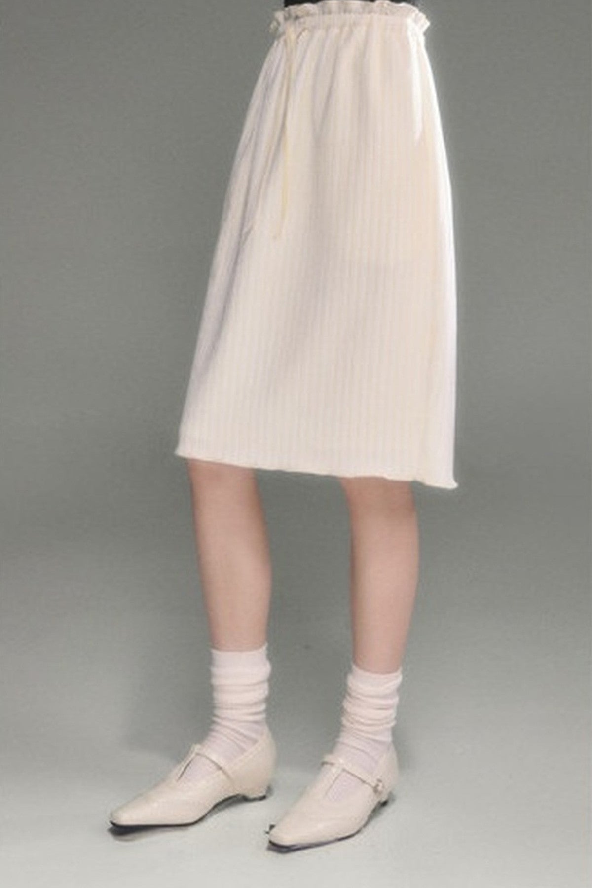 Moonlight Waterfall Long-Sleeve Ribbon Top and Skirt Set-Up