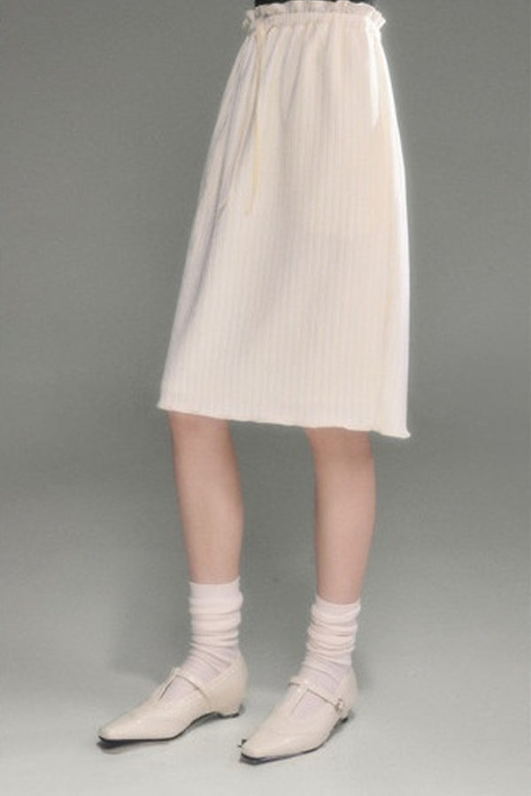 Moonlight Waterfall Long-Sleeve Ribbon Top and Skirt Set-Up